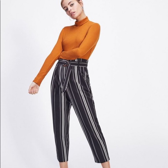 paperbag striped trousers